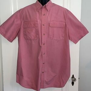L.L. Bean pink cotton‎ vented short sleeve shirt